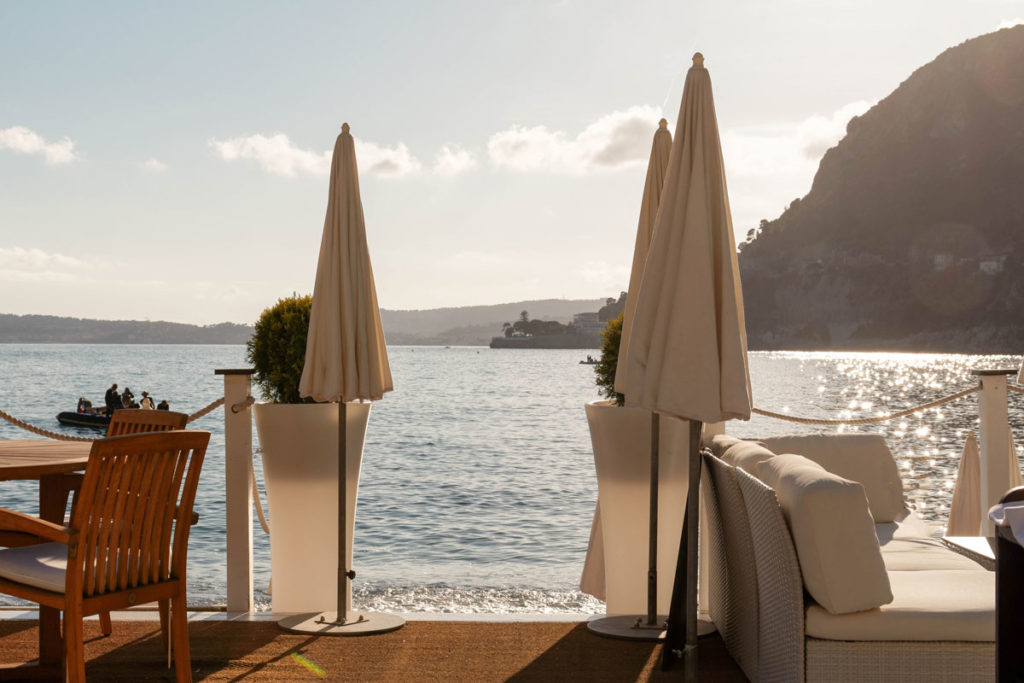 vue Plage privée La Réserve de La Mala