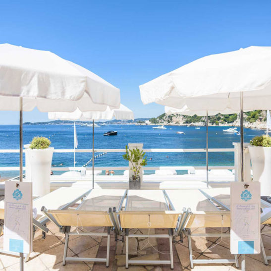 transats Plage privée La Réserve de La Mala